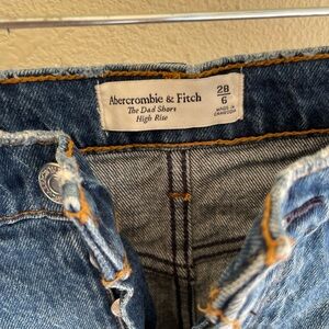 Denim shorts- high waisted, fly button